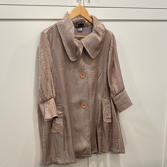 Damee Jackets & Blazers - Chic Tan Women's Blazer with Unique Collar